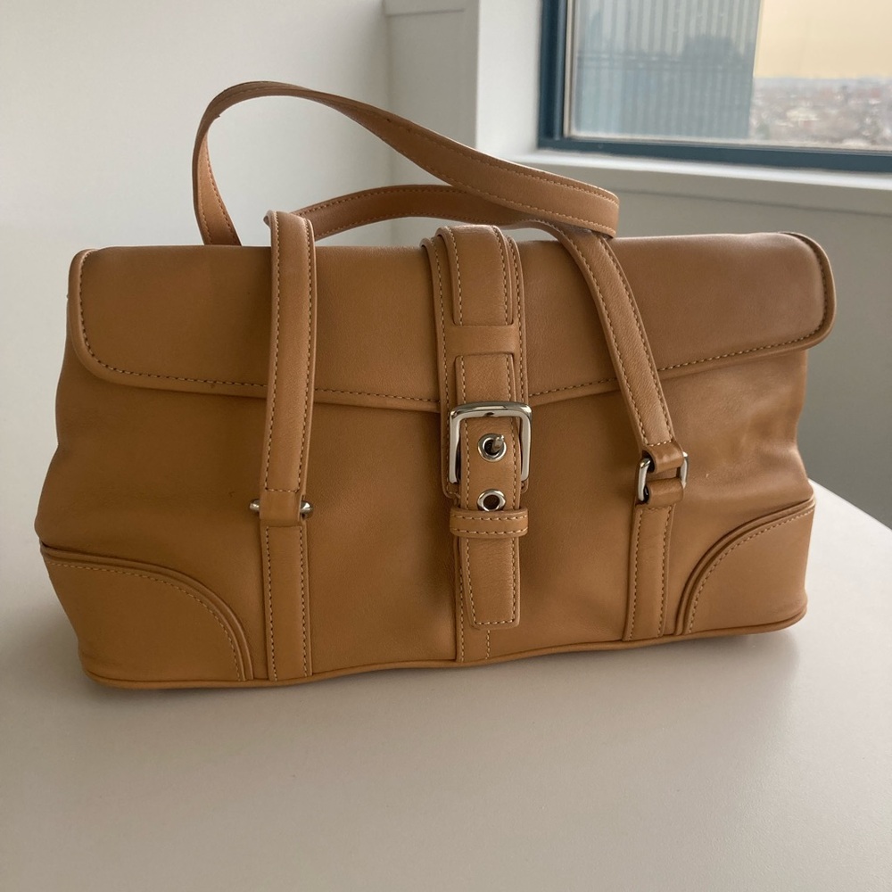 Coach Hampton Tan Leather Satchel, Vintage Style #9267